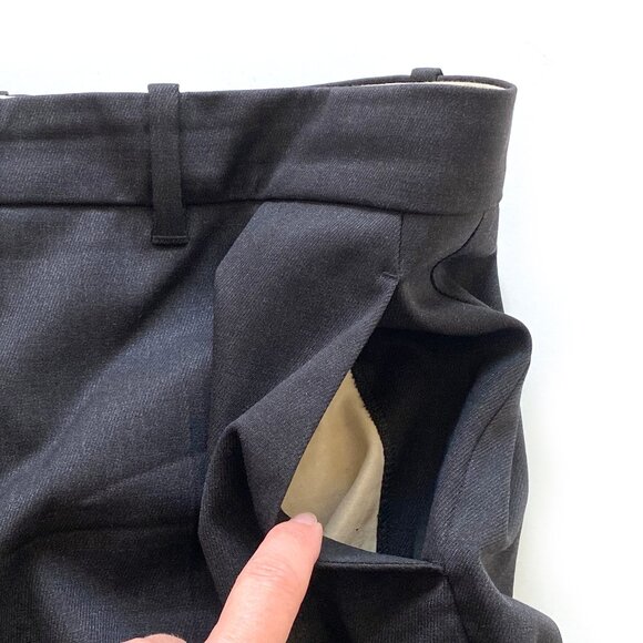 Gucci Mens Wool Silk Dress Pants Size 46 IT Flat Front Dark Gray Made in Italy - Picture 8 of 14